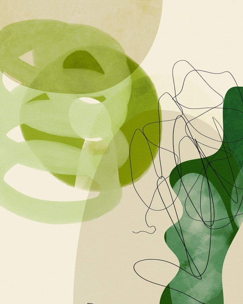 ペイントライン グリーン・タン 3枚 作： 