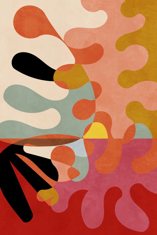 温かみのある色調のバウハウス・ジオメトリー5 作： 