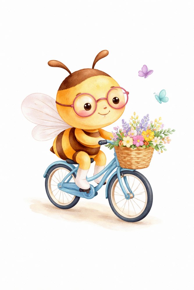 かわいいミツバチのサイクリング 作： 