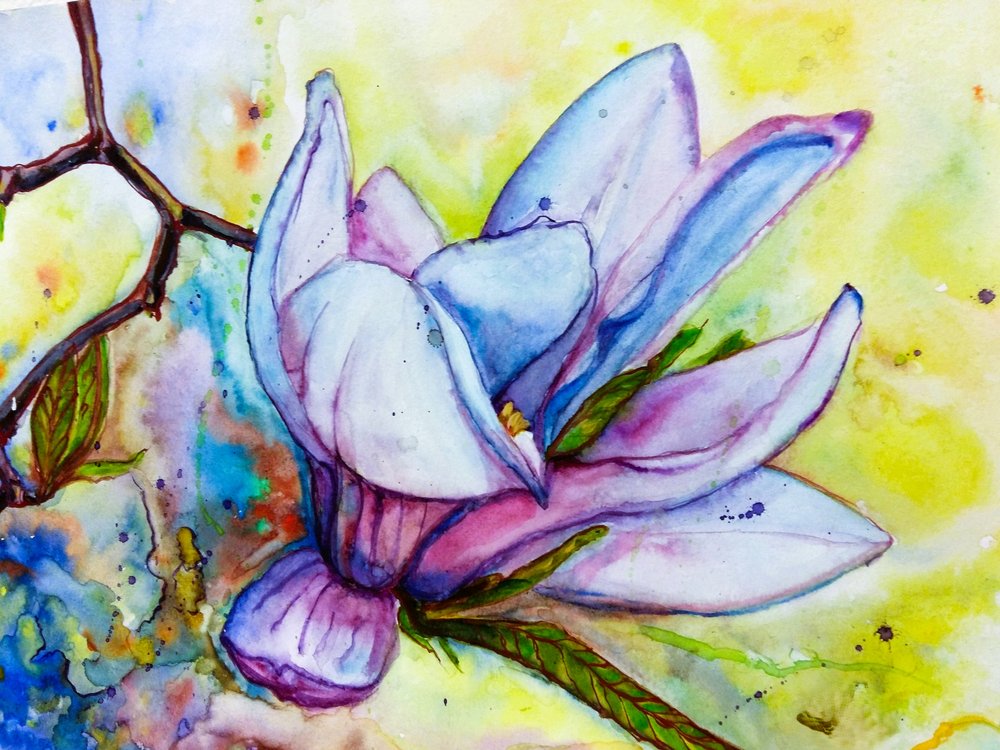 鮮やかなマグノリアの花 作： 
