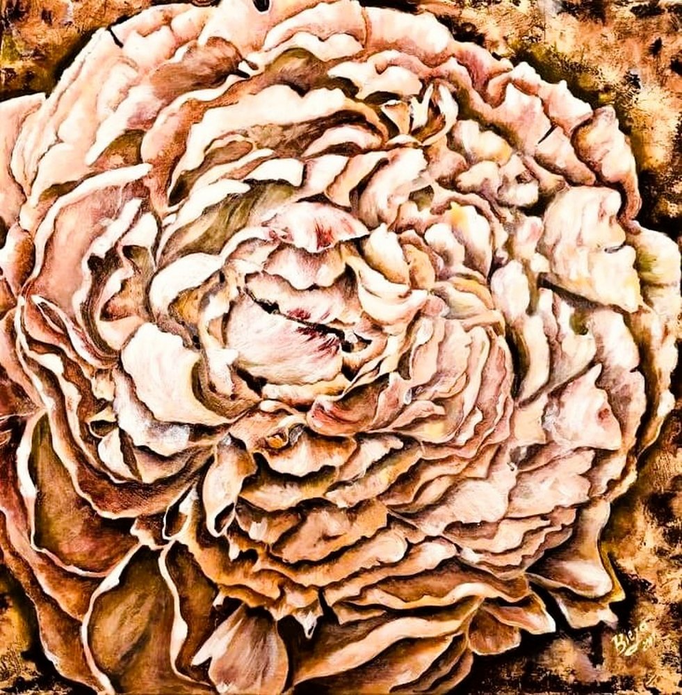 温もりのある牡丹の花 作： 