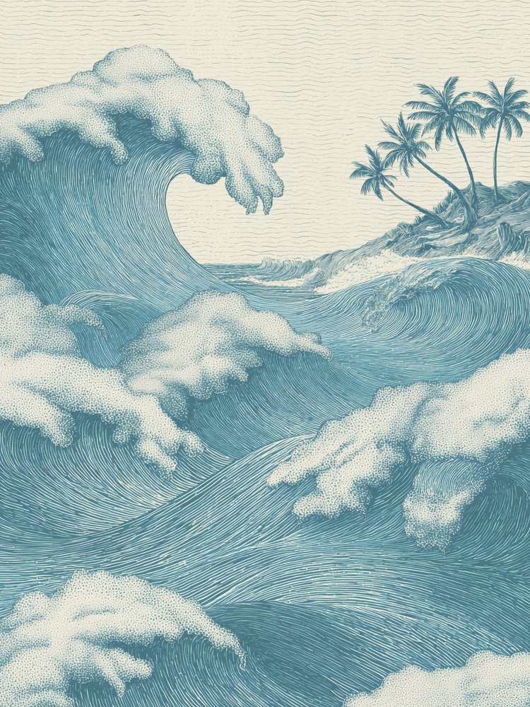 打ち寄せる熱帯の波 作： 