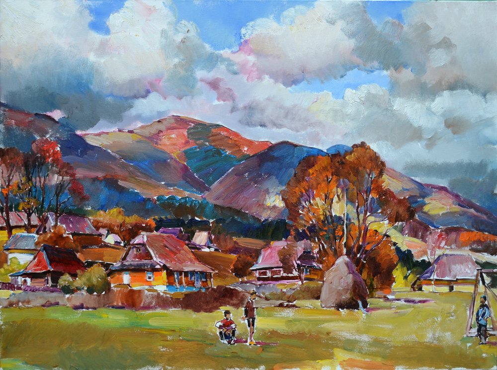秋の山村 作： 