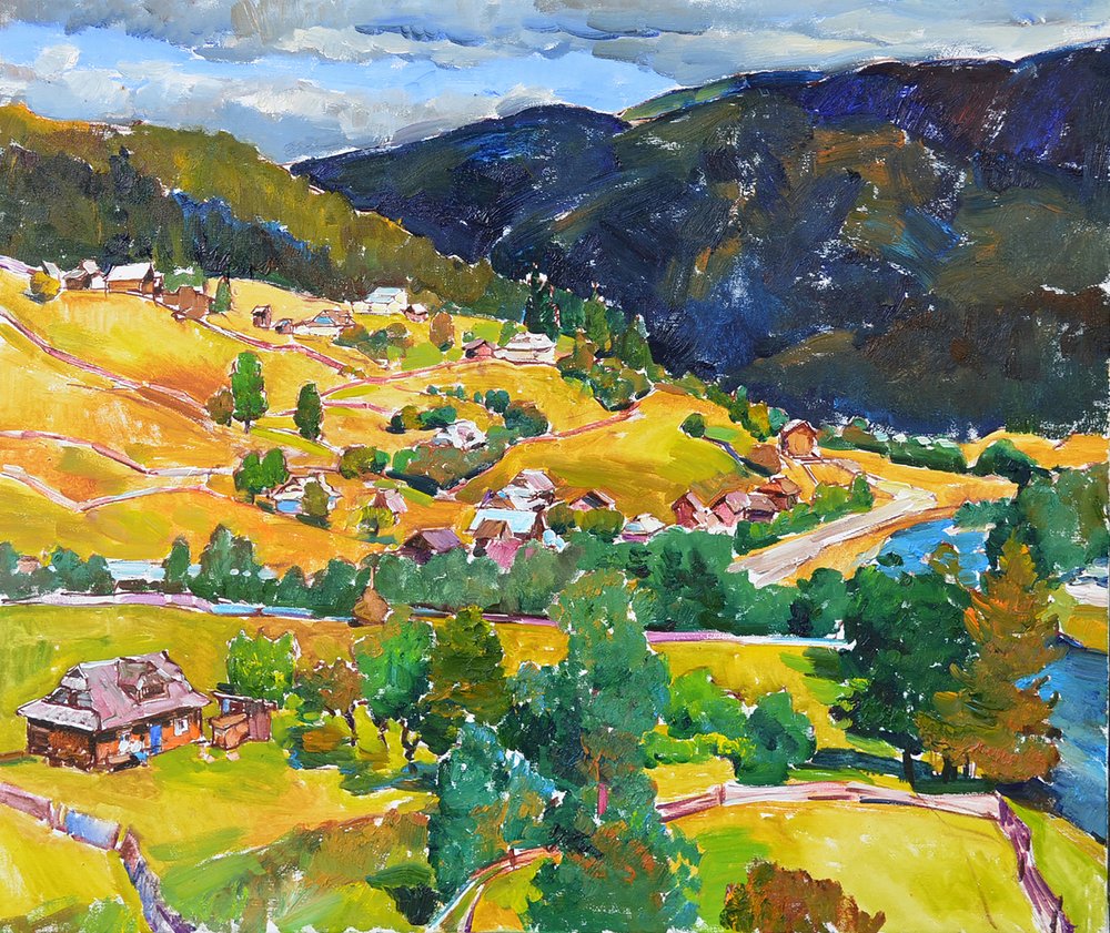 色鮮やかな山間の村 作： 
