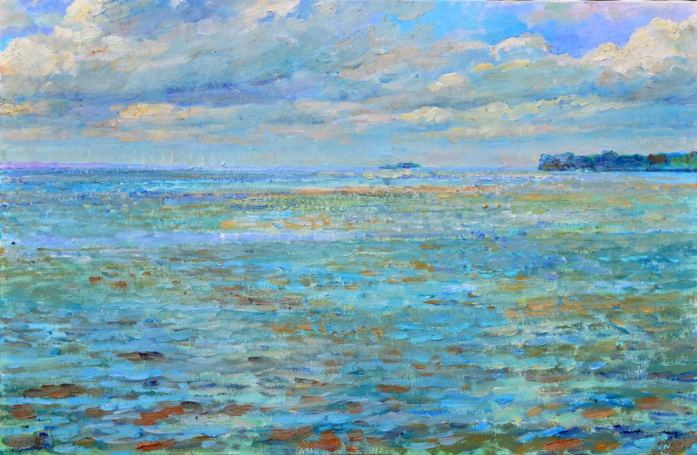 静謐な青い海景 作： 