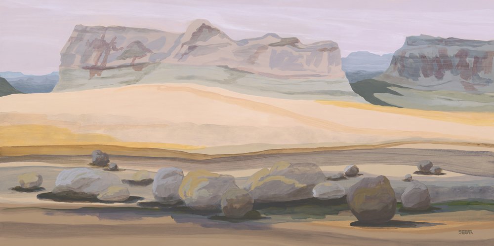 砂漠の岩層 作： 