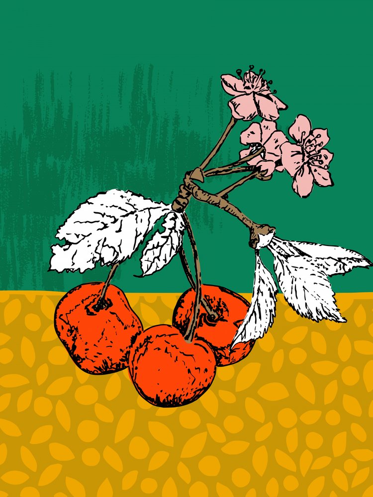 桜の枝の花 作： 