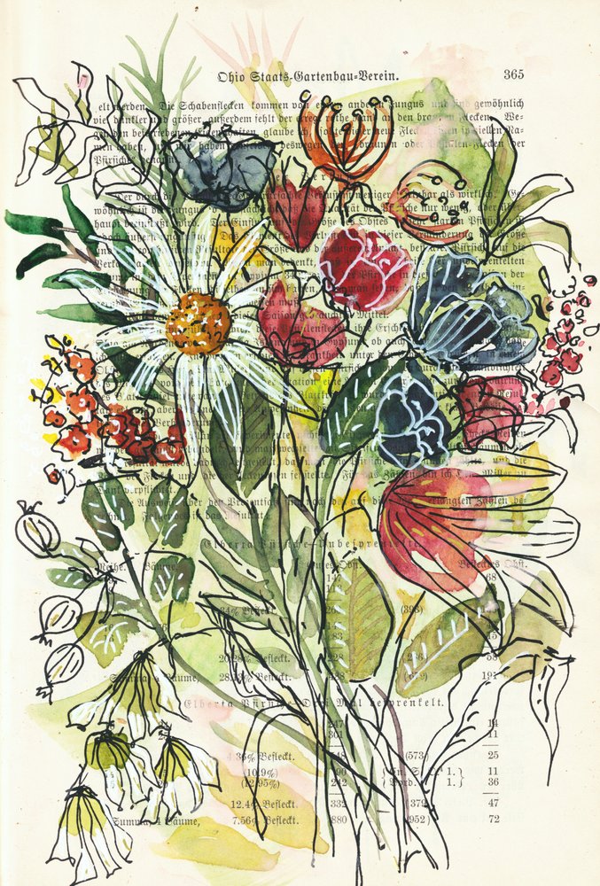 水彩画の花のスケッチ 作： 