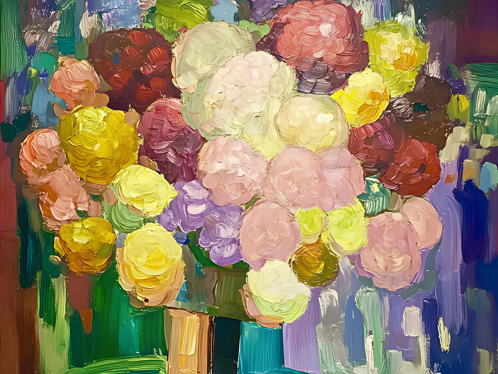 色鮮やかな花束 作： 