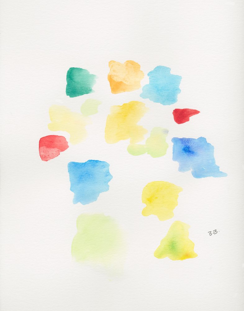 色とりどりの水彩画の図形 作： 