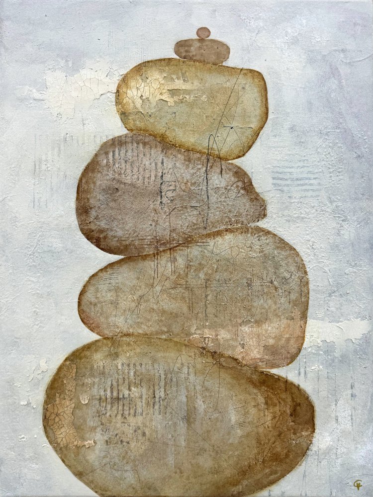 積み重ねられた禅石 作： 