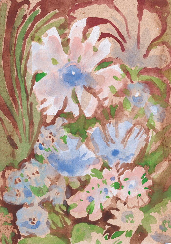 柔らかな水彩画の花 作： 