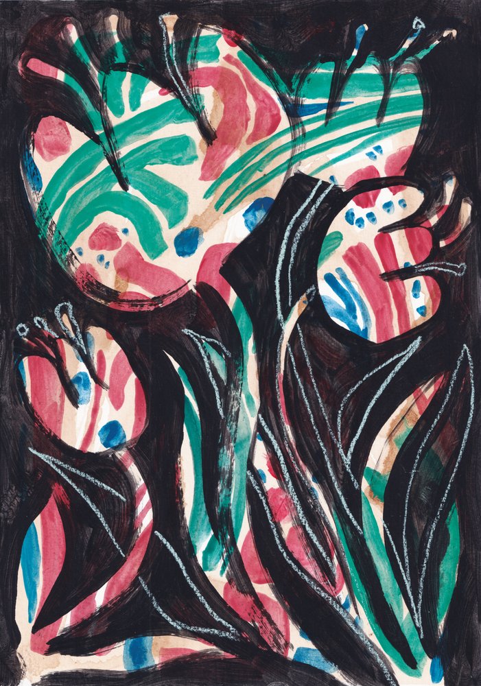 鮮やかな抽象的な花々 作： 