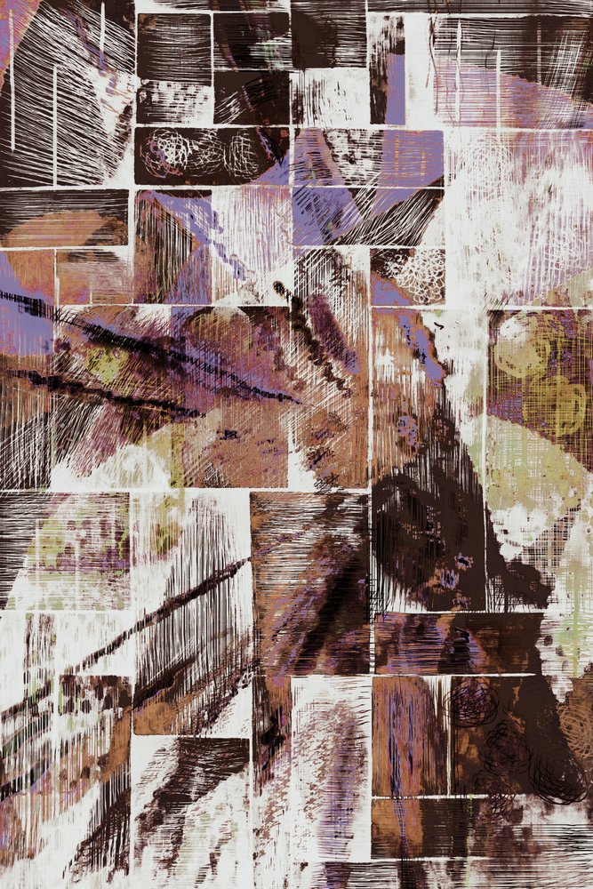 質感のあるアースカラーの抽象画 作： 
