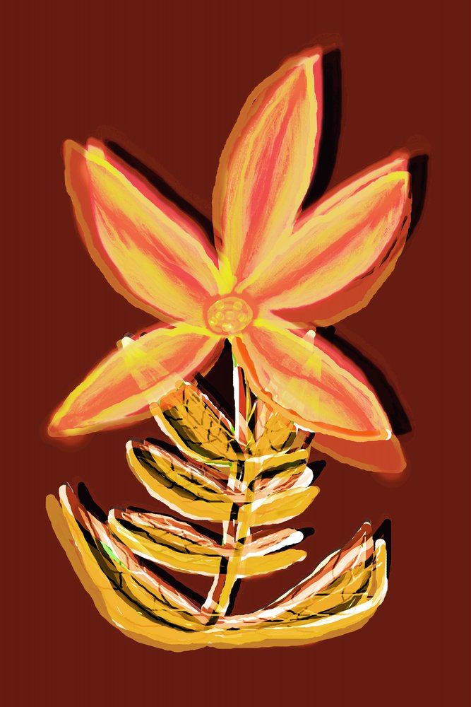 鮮やかな抽象的な花 作： 