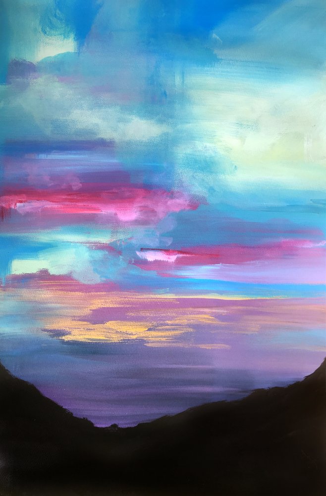 夢のような山の夕暮れ 作： 