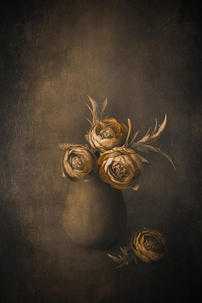 ヴィンテージの花の静物画 作： 