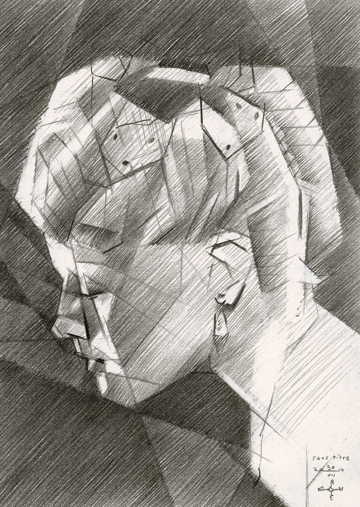 幾何学的な輪郭の肖像画 作： 