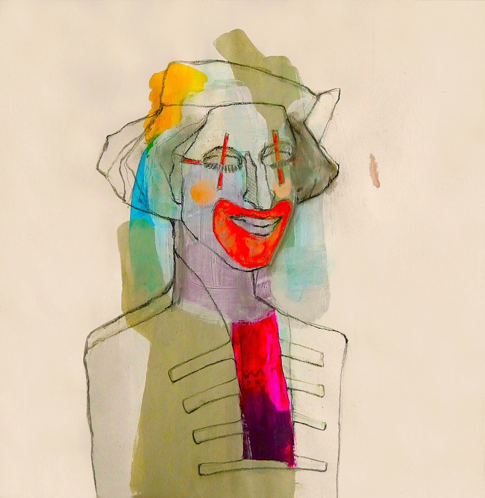 色鮮やかなピエロの肖像画 作： 