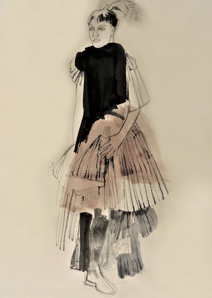 オートクチュールのファッションイラストレーション 作： 