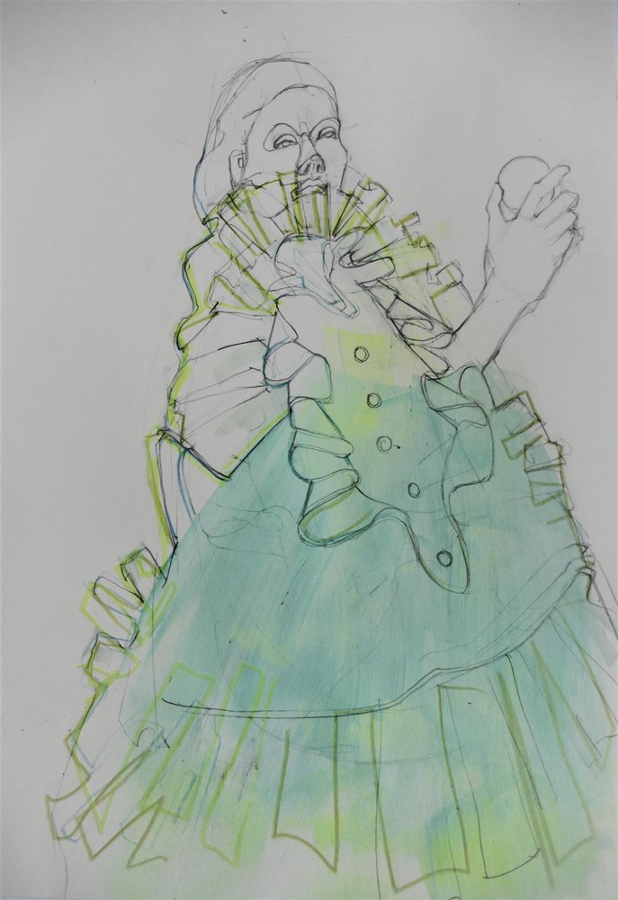 優雅な緑の肖像画 作： 
