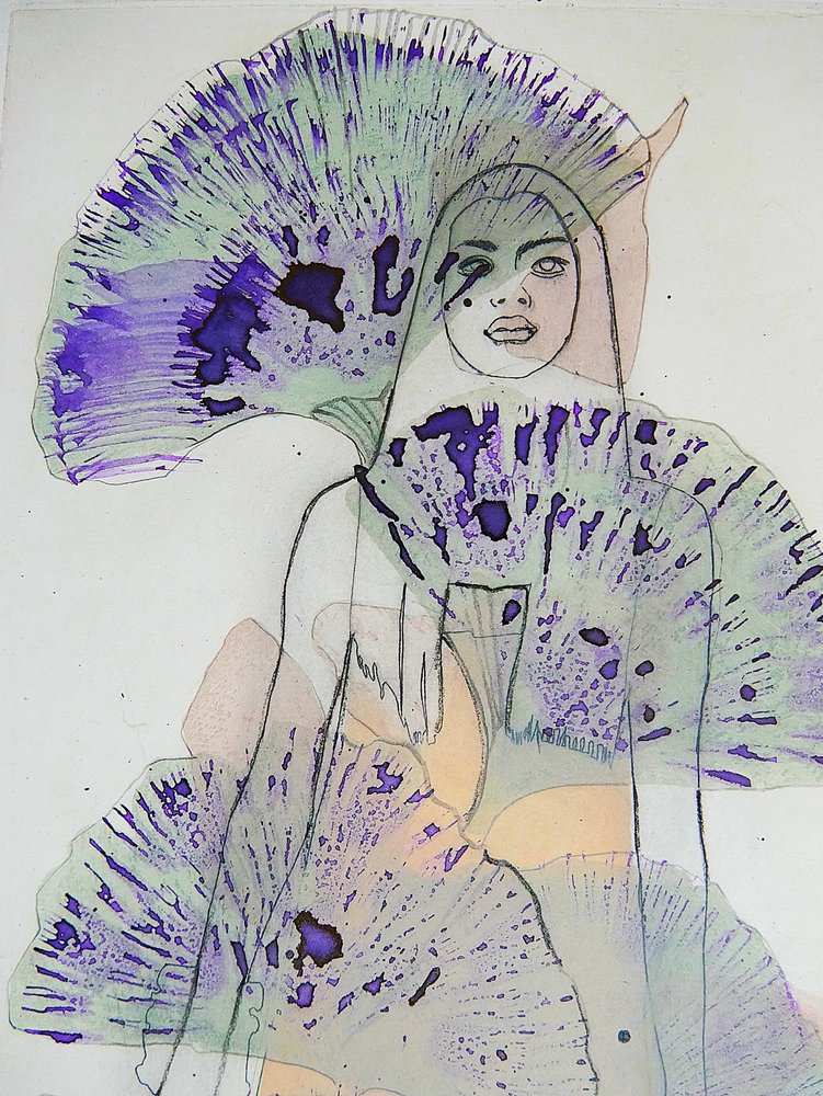 幻想的な紫の肖像画 作： 