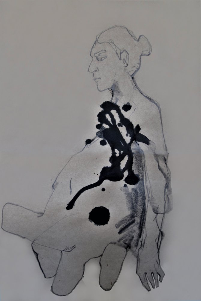 濃いインクで描かれた図 作： 