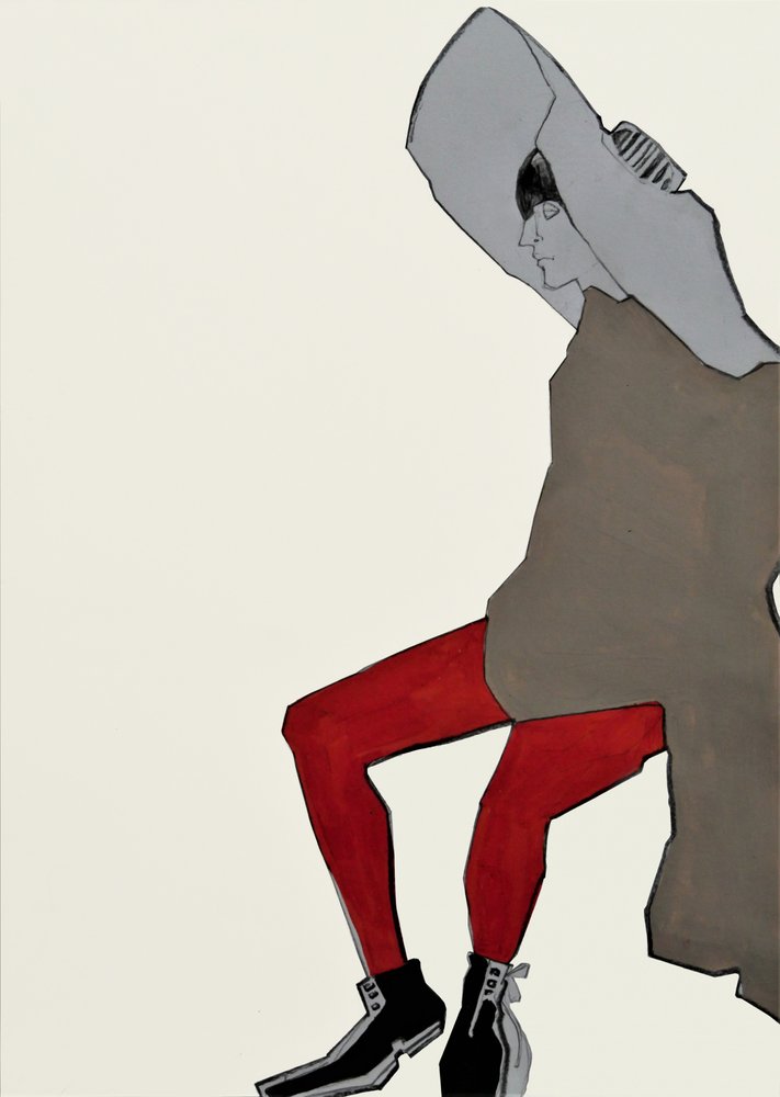 赤いタイツのフィギュア 作： 