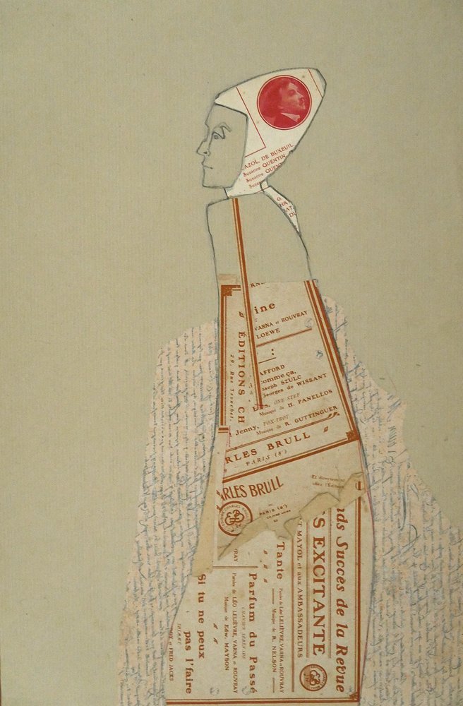 装飾的な紙の肖像画 作： 