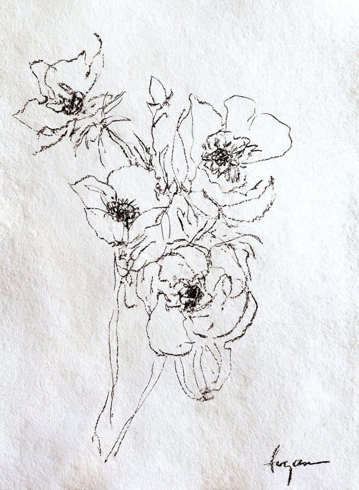 繊細な花の絵 作： 