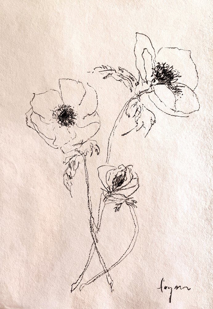 ミニマルな花の絵 作： 
