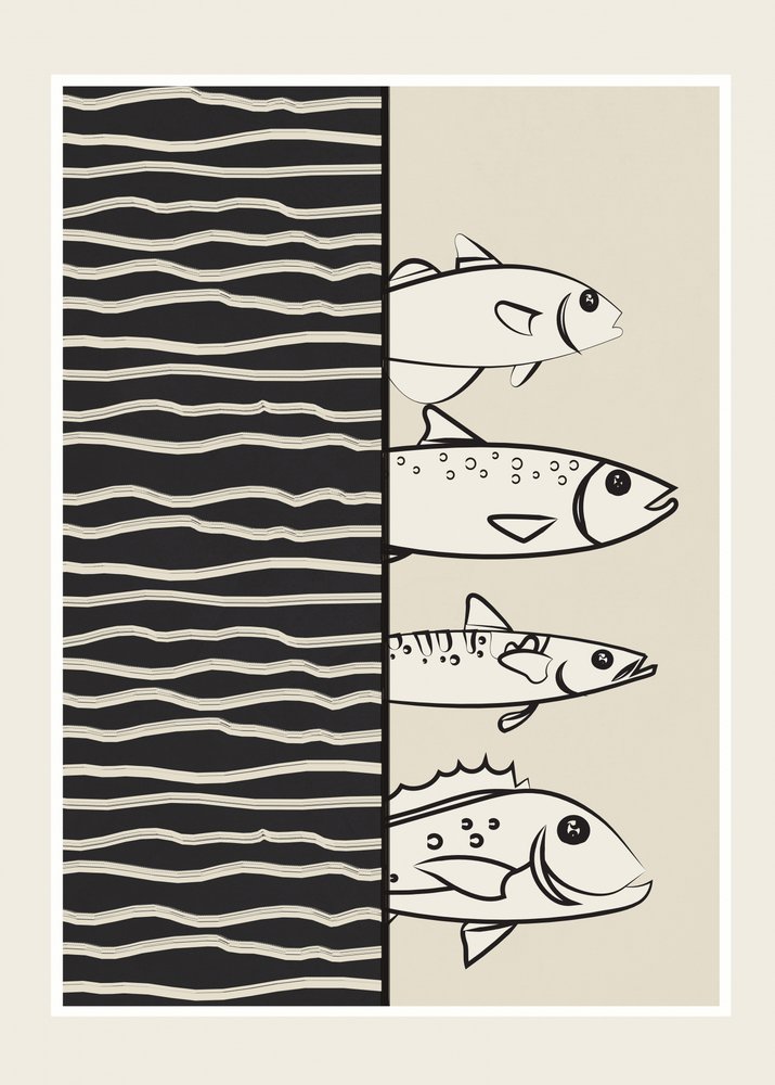 泳ぐ魚のイラスト 作： 