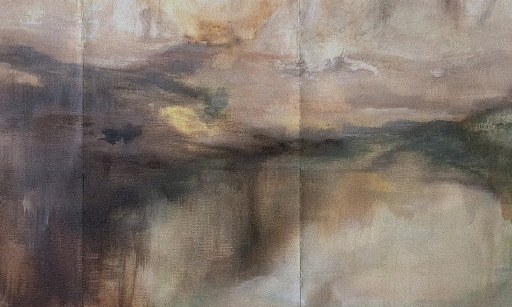 霧に包まれた抽象的な風景 作： 