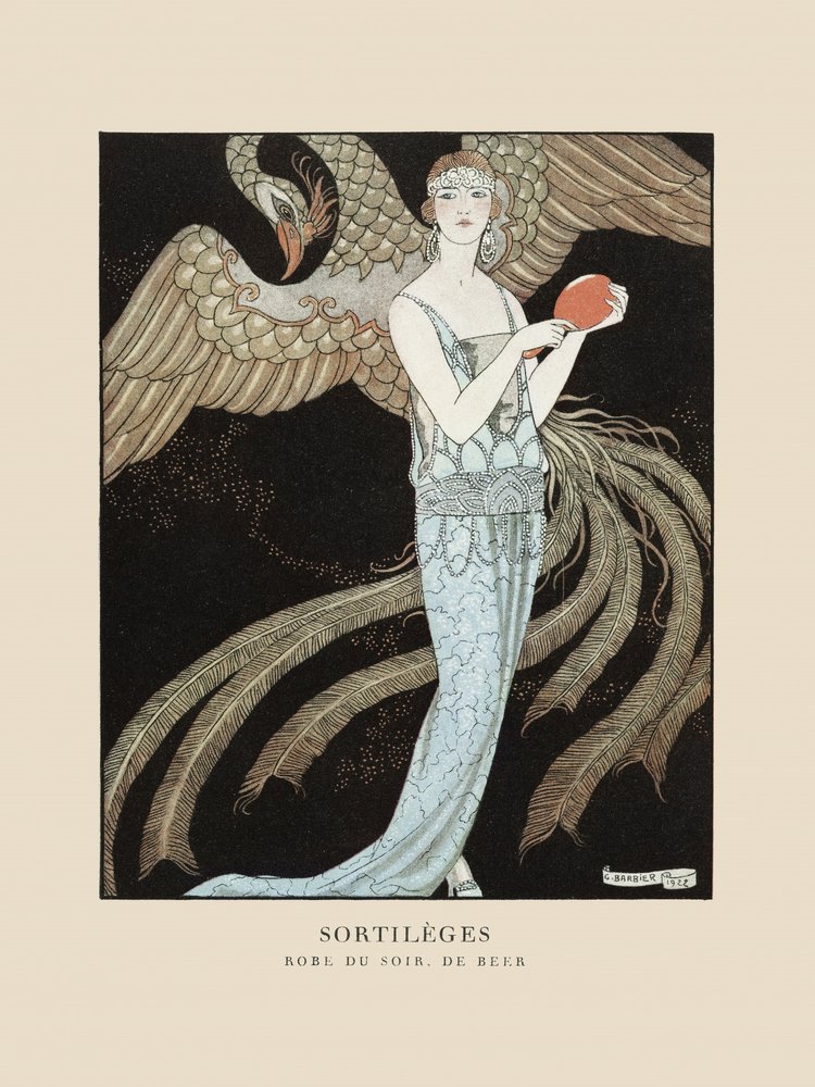 『ソルティレージュ』イブニングドレス、デ・ビール（1922年） ジョージ・バルビエ作 作： ジョージ・バーバー
