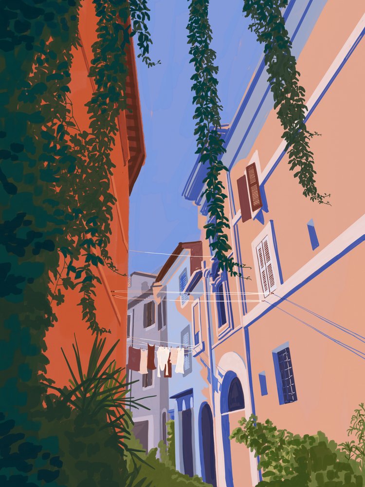 魅力的なヨーロッパの街並み 作： 