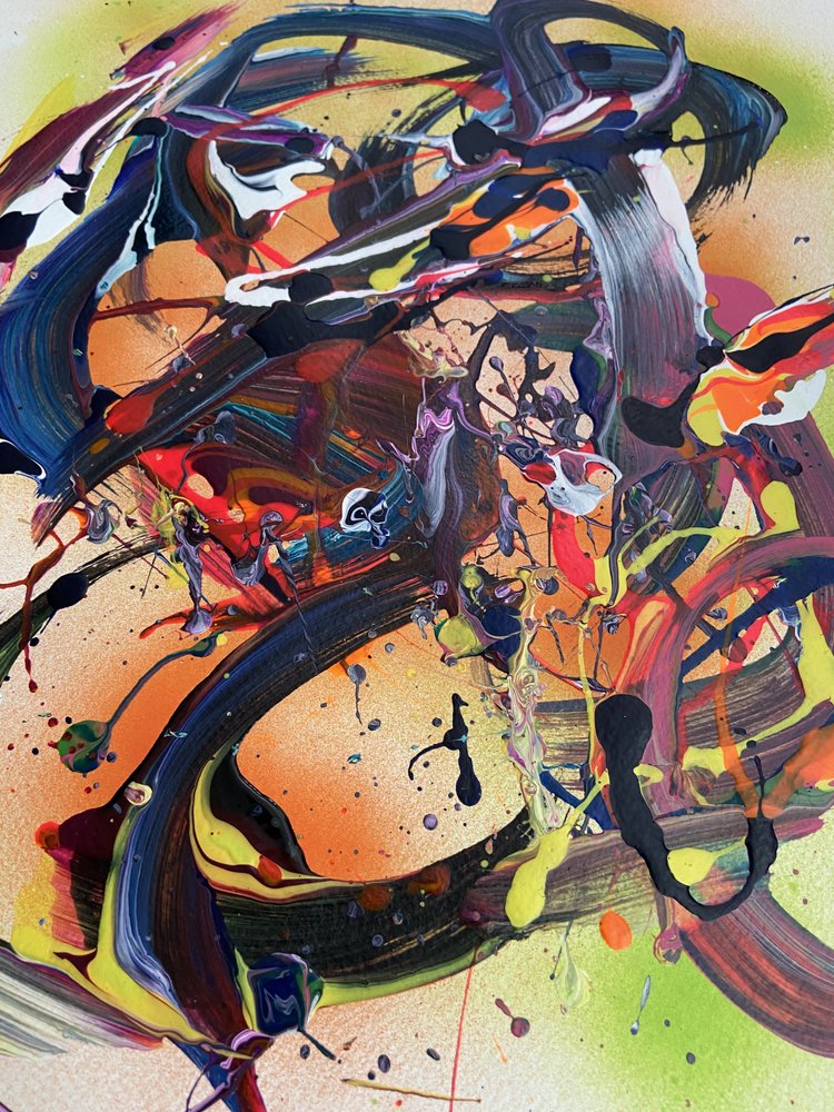 鮮やかな抽象的な筆致 作： 