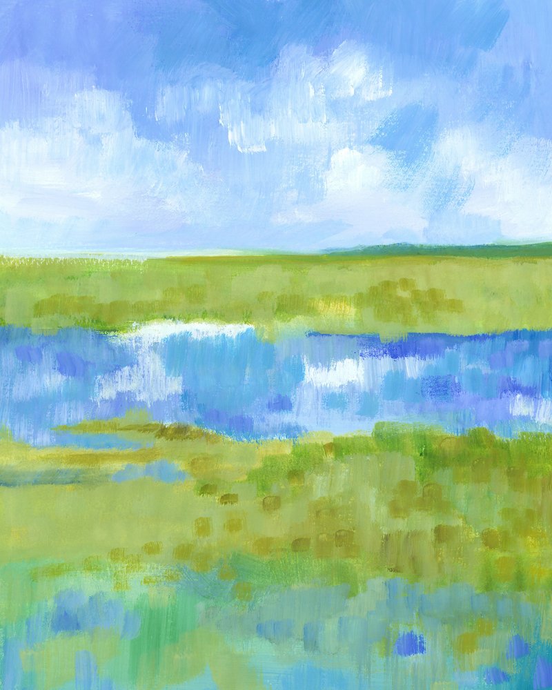 抽象的な緑青の風景 作： 