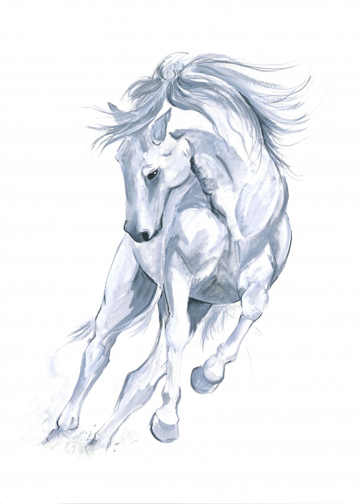 走る馬の抽象画 作： 
