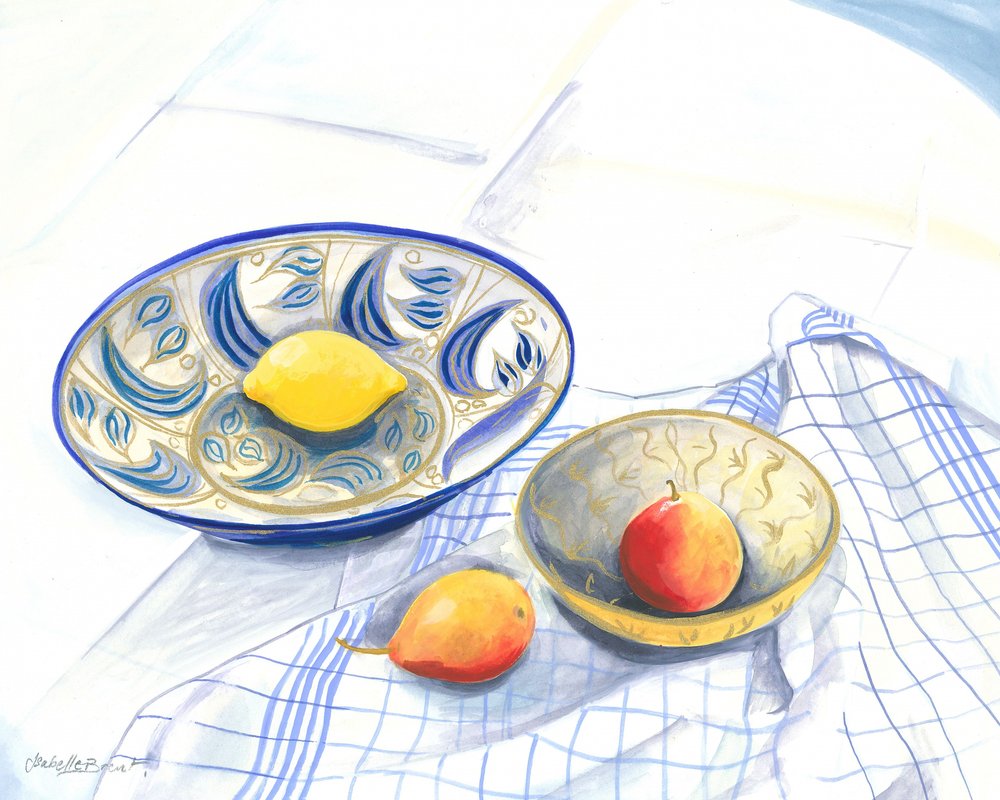 レモンと梨のある静物 作： 