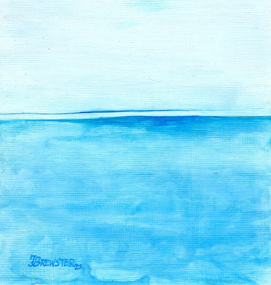 「青く穏やかな風景」 - 絵画 作： 