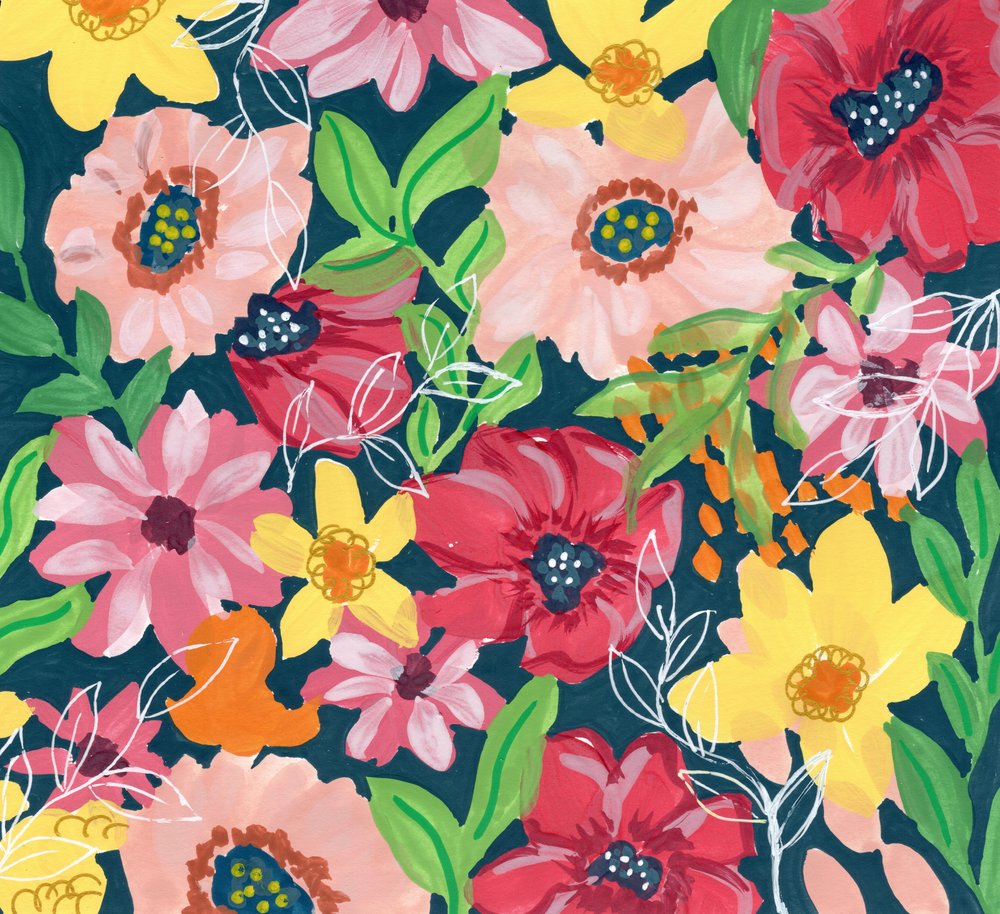 鮮やかな花の絵 作： 
