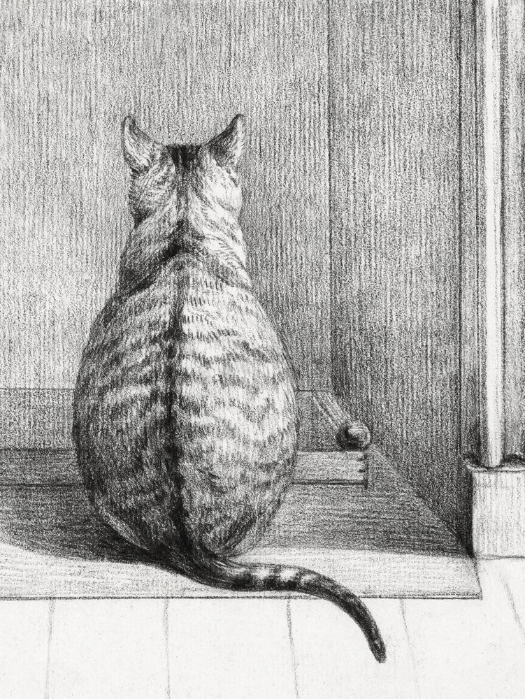 『座る猫、後ろ姿』（1812年） 作： ジャン・バーナード
