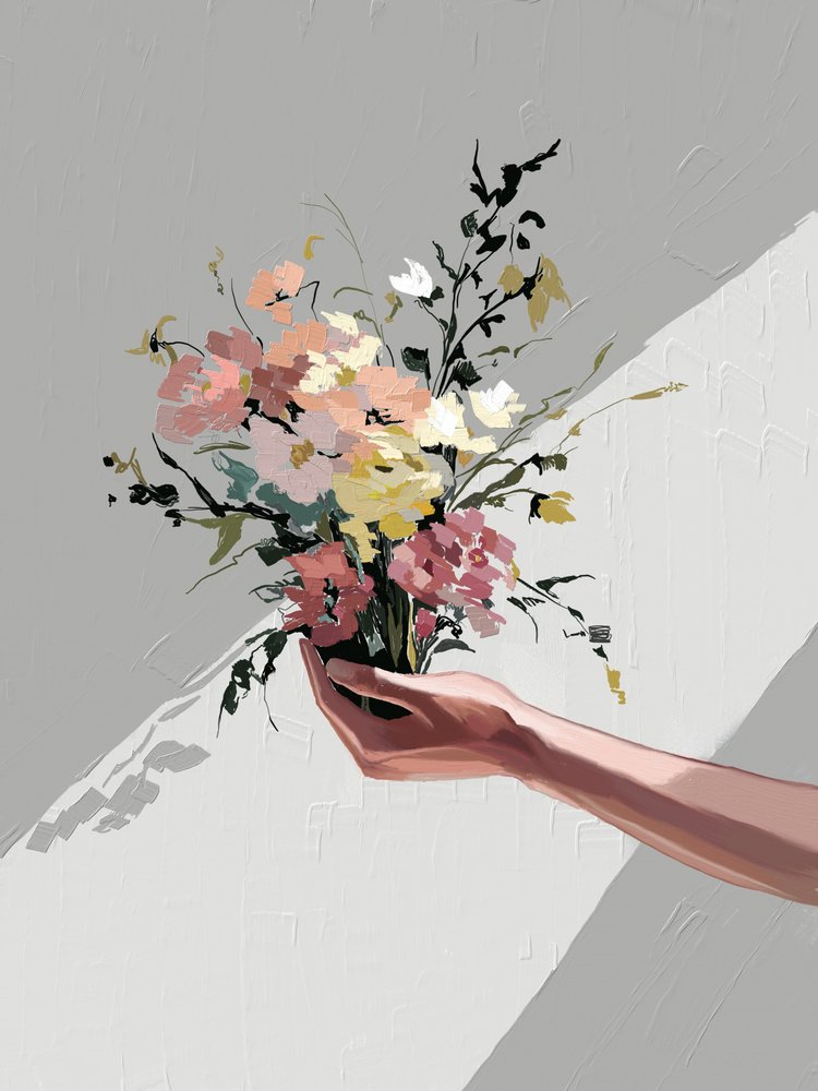 手に花 作： 