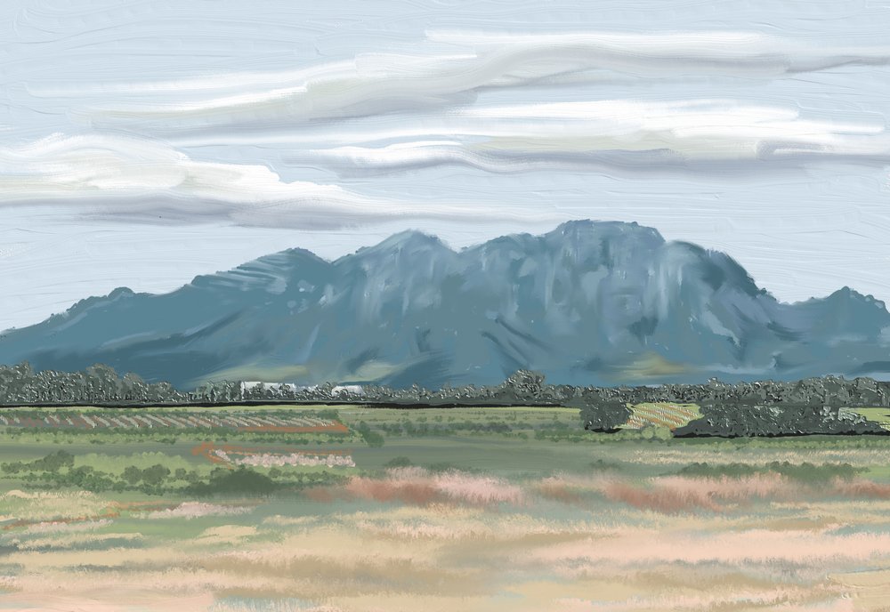 静かな山間の野原 作： 