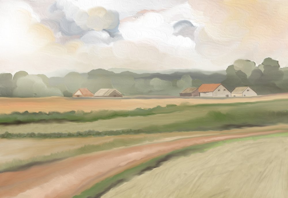 素朴な田園風景 作： 