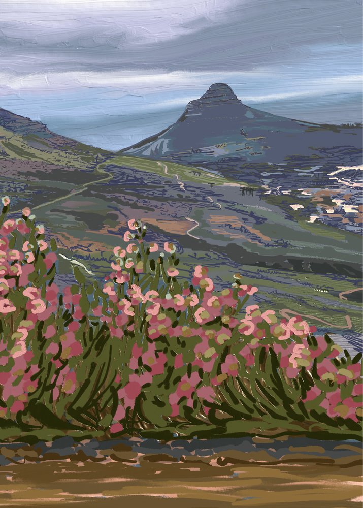 風光明媚な山々の花 作： 