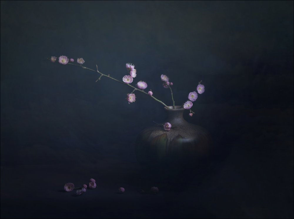 梅の花の静物画 作： 