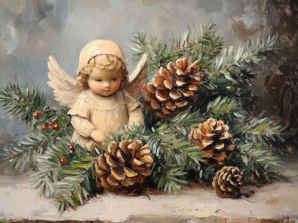 クリスマスの天使の松ぼっくり 作： 