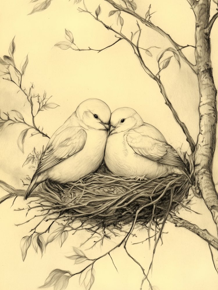 巣作りをするインコ 作： 