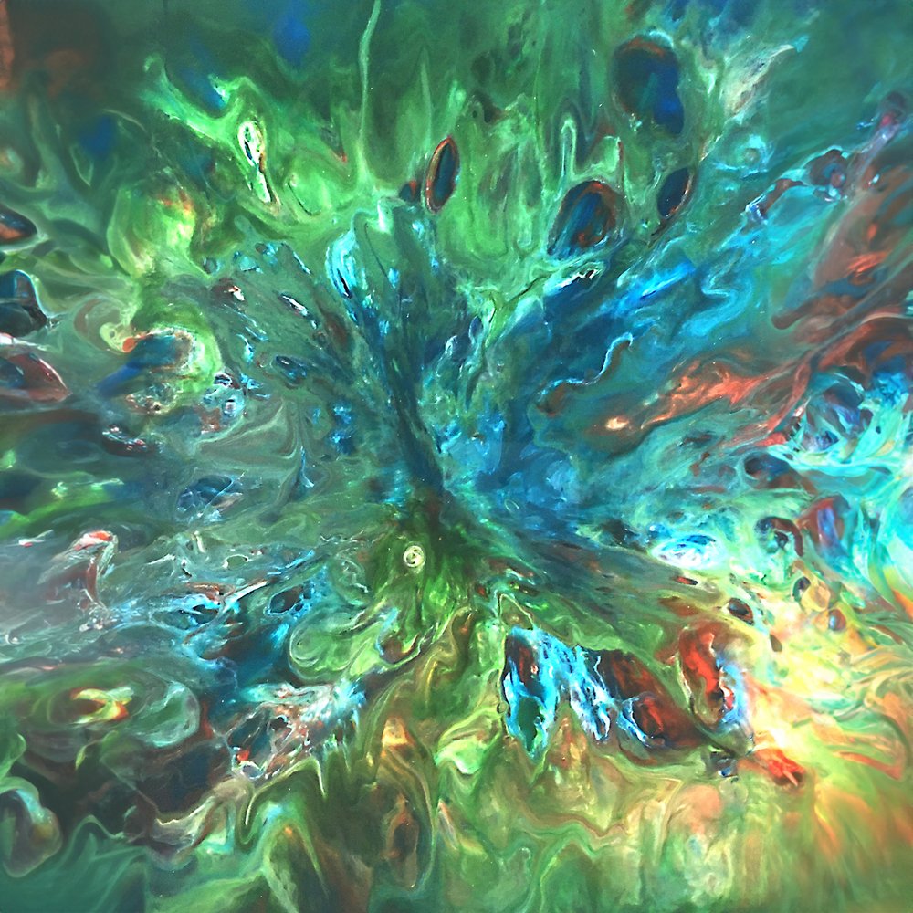 鮮やかな流動的な抽象画 作： 